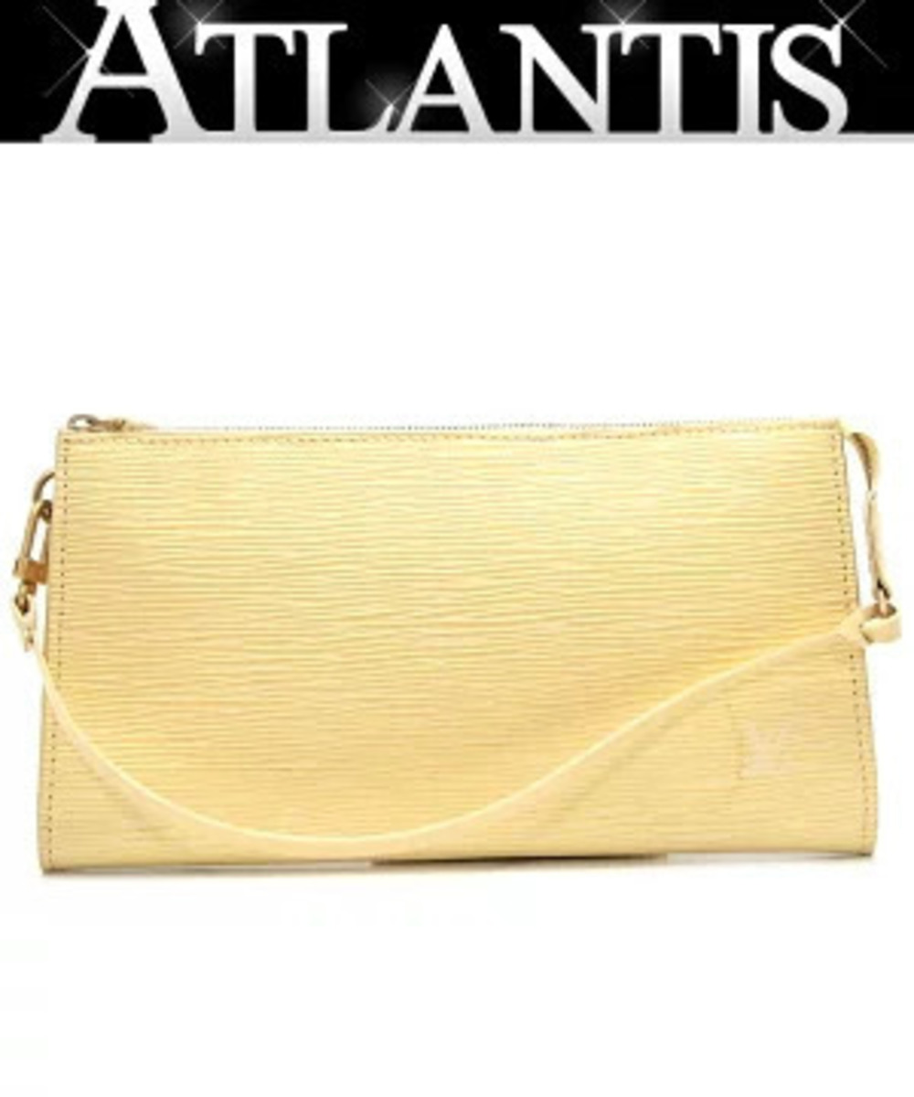 Louis Vuitton Pochette Accessoires Accessory Pouch Clutch Epi Vanilla